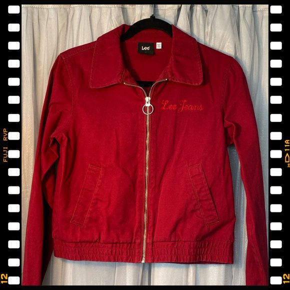 LEE JEANS RED ZIP FRONT JACKET (XS) (EUC) - Picture 1 of 8